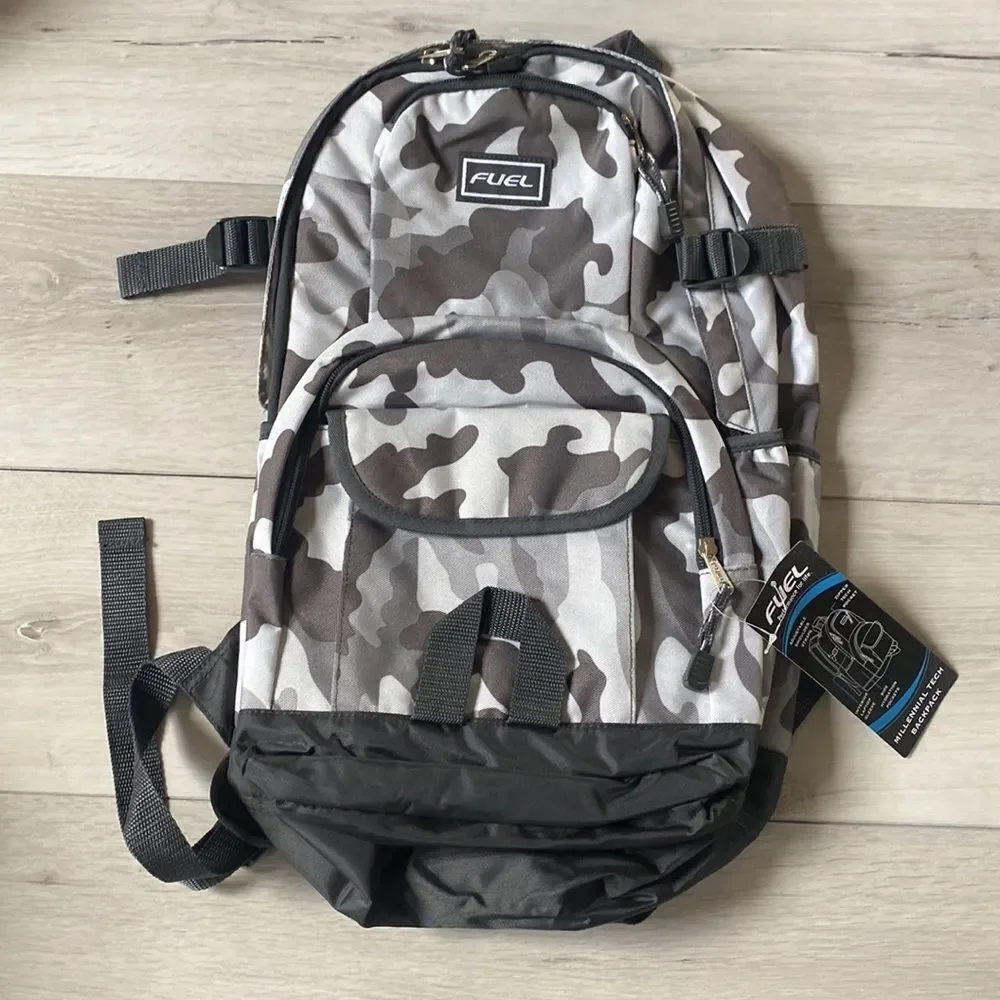 Fuel Millennial Tech Backpack - Army‎ Camo Nwt Grey/Off White